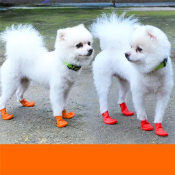 4 шт./компл. Водонепроницаемой обуви для собак для чихуахуа, резиновые непромокаемые сапоги типа воздушного шара, Портативные Аксессуары для собак, Уличная обувь, Носки