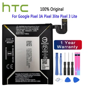 100% Оригинальный Аккумулятор HTC G020E-B Для мобильного Смартфона Google Pixel 3A Pixel 3lite Pixel 3 Lite Аккумуляторные Батареи + Бесплатные Инструменты