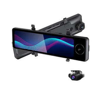 11-дюймовый 3-объективный Android 8.1 зеркальный автомобильный видеорегистратор с wifi монтажным кронштейном gps навигация adas 24H удаленный монитор 4g зеркальная автомобильная камера