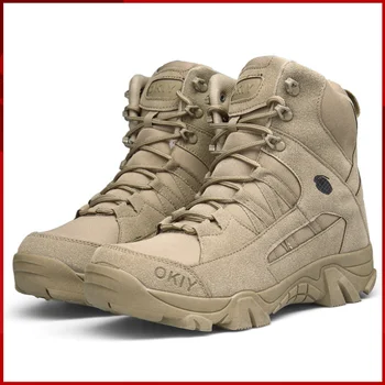 2023 Мужские Тактические Ботинки Армейские ботинки Ботильоны Тактические Армейские Ботинки Мужская Обувь Большого Размера 39-46 Рабочая Защитная Обувь Мотоциклетные ботинки