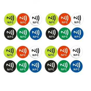 24 Шт NFC Ntag213 TAG Sticker Универсальная Этикетка RFID Token Patrol 13,56 МГц Многоцветный Для Ярлыков и Т.Д. NFC Наклейки