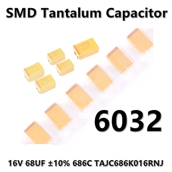 (2шт) Оригинальный 6032 (Тип C) 16V 68UF ± 10% 686C TAJC686K016RNJ SMD танталовый конденсатор