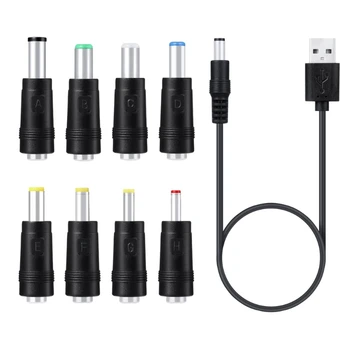5 В USB для постоянного тока 5,5x2,1 мм 3,5 мм 4,0 мм 4,8 мм 6,4 мм 5,5x2,5 мм Штекерный Зарядный Шнур Подходит для Вентилятора Динамика Маршрутизатора Светодиодной лампы 8 дюймов