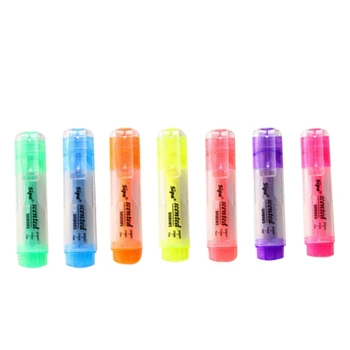 7-цветная Наклонная Цветная Маркерная Ручка Highlighter Marker Pen Жидкие Маркерные Ручки