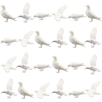 Evemodel GY26050 24шт в масштабе 1:50 Пластиковая маленькая игрушечная голубка Dove Bird of Peace