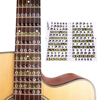 Hot Sale Portable Guitar Fretboard Note Sticker Musical Scale Fingerboard Beginner Guitar Scales Stickers Наклейки на гитару