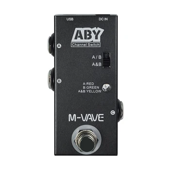 M-VAVE ABY Box Линейный селектор AB переключатель гитарной педали эффектов True Bypass может работать источник питания без необходимости
