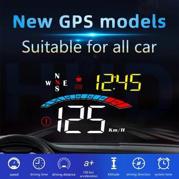 M16 GPS Спидометр Головной Дисплей HUD Цифровой Датчик Превышения Скорости Сигнализация Высоты Усталость От Вождения Проектор Лобового Стекла Для Всех автомобилей
