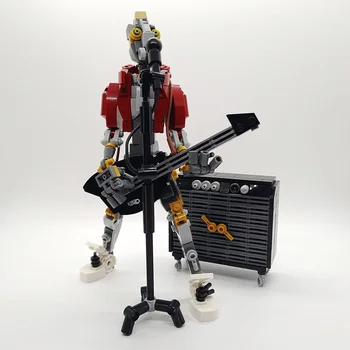 MOC Street Singer Гитарное Выступление Rockerbot Строительные Блоки Модель Гитариста Аудио и Микрофон Рок-группы Bricks Toys