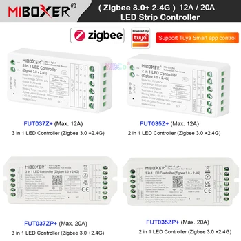 Miboxer Zigbee 3,0 2,4 G Пульт Дистанционного управления 2 в 1 Двойной белый одноцветный 3 в 1 RGBW RGBCCT RGB Светодиодная Лента Контроллер 12V 24V 12A/20A