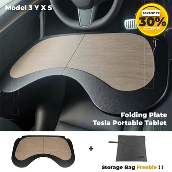 Tesla 2023 Модель 3 Y X S Автомобильный Портативный Стол Складной Деревянный Руль Лоток Для Ноутбука Еда Офисный Стол Auto 2023 Аксессуары