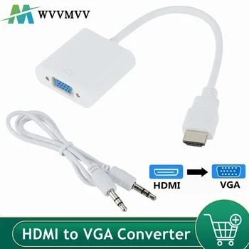 WvvMvv HDMI-Совместимый Конвертер в VGA С Аудиосистемой HD 1080P HDMI2VGA Адаптер От Мужчины к женщине Для Портативного ПК TV