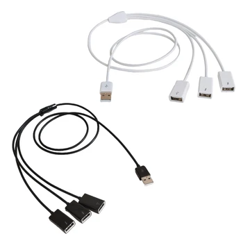Y1UB 3 в 1 USB-кабель-разветвитель USB Power Splitter от 1 мужчины до 3 Женщин USB 2.0 Адаптер от 1 до 3 USB-разветвитель USB-Удлинитель