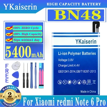 YKaiserin BN48 Сменная батарея емкостью 5400 мАч для Xiaomi Redmi Note 6 Pro Note6 Pro Высококачественная аккумуляторная батарея Быстрая доставка