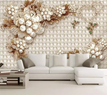 beibehang Индивидуальные большие фрески 3D фотообои новые роскошные ювелирные изделия цветы с тиснением фон для дивана в гостиной обои