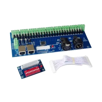 dmx512 контроллер WS-DMX-27CH-RJ45-DIPZ Easy 27CH dmx512 контроллер декодер 27 каналов 9 групп RGB выходной драйвер