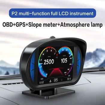 Автомобильный HUD-дисплей OBD2 в режиме GPS с функцией предупреждения о скорости вращения компаса с инклинометром, универсальный для автомобилей