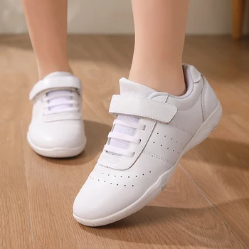 Белые кроссовки для девочек, дышащие детские тренировочные танцевальные туфли, легкие кроссовки для молодежных соревнований, женская обувь
