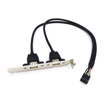 Два порта USB2.0 к материнской плате 9Pin Дефлекторный Кабель-Адаптер 9Pins USB Расширения