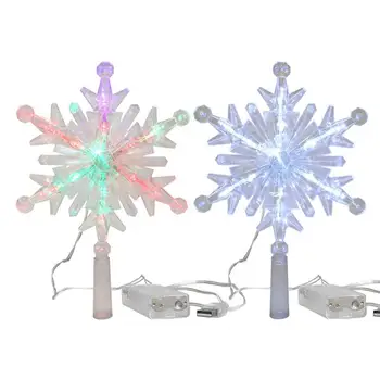 Декоративная елка в виде снежинки с различными светодиодными лампочками, Прочное водонепроницаемое легкое перезаряжаемое рождественское украшение с USB