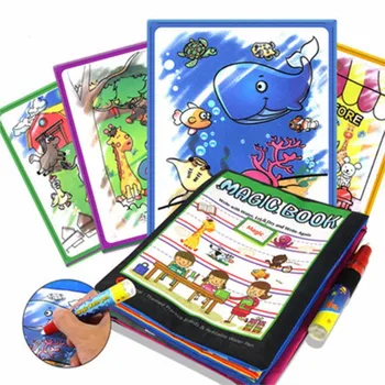 Детская мягкая ткань, волшебная книга для рисования водой и коврик для рисования ручкой, книжка-раскраска с животными, доска для раннего обучения, игрушки для детей