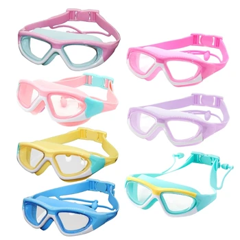Детские Очки для плавания с защитой от запотевания и ультрафиолета, очки для плавания с затычками для ушей, не протекают, прямая поставка