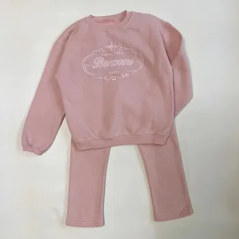 Детские свитера 23 размера Для девочек с милым буквенным принтом, брендовые толстовки с вишневым принтом, хлопковая верхняя одежда для маленьких детей, топы, одежда