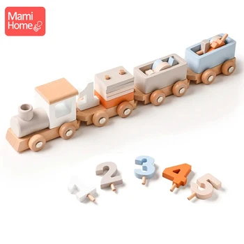 Детский деревянный прицеп для поезда, подарок на День рождения от 1 до 5 лет, Тянущие тракторы, игрушки для малышей, головоломка Монтессори для детей, улучшающая когнитивные способности