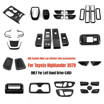 Для Toyota Highlander Kluger XU70 2020-2023 Аксессуары для внутренней отделки автомобиля из углеродного волокна, ручка переключения передач, рамка, панель, украшение