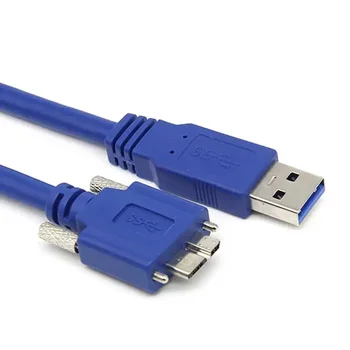 Кабель USB 3.0 типа A -Micro B (с фиксирующим винтом) Высокоскоростной кабель для передачи данных для подключения мобильного жесткого диска Samsung Note