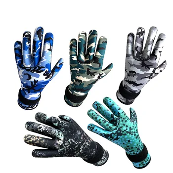 Камуфляжные 3 мм Неопреновые перчатки для дайвинга, Износостойкие, Защищающие от проколов, для мужчин, женщин, для рыбалки, подводной охоты, подводного плавания, плавательных перчаток