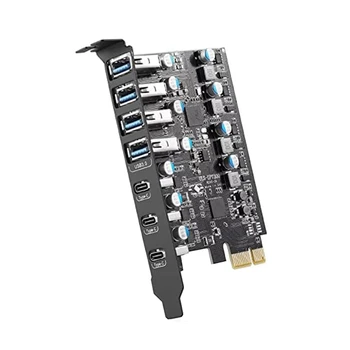 Конвертер карт расширения PCI-E в USB 3.0 с 7 портами для настольных ПК, для Win / Linux / Etc