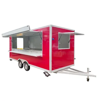 Концессионный трейлер для перевозки продуктов питания стандарта США, передвижной грузовик с полностью оборудованной кухней, тележка для хот-догов, кофе и мороженого