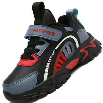Кроссовки на мягкой подошве для маленьких мальчиков, Весна 2023, Новая модная кожаная детская спортивная обувь для малышей, повседневные дышащие кроссовки для бега