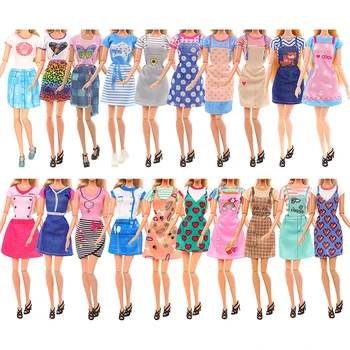 Кукольное платье для миниатюрных кукол из 1 шт., короткая юбка, блузка, летняя одежда, одежда для кукол 30 см, модная одежда