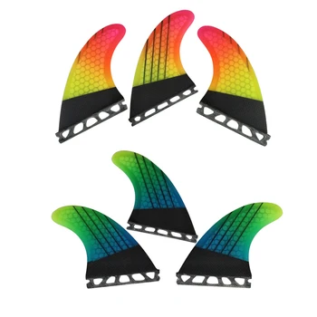 Ласты для серфинга Размера G5 Tri Fins UPSURF FUTURE Из Углеродного Волокна Сотовые Ласты для доски для серфинга Градиентного Цвета С Одинарными Выступами Короткие Ласты для доски