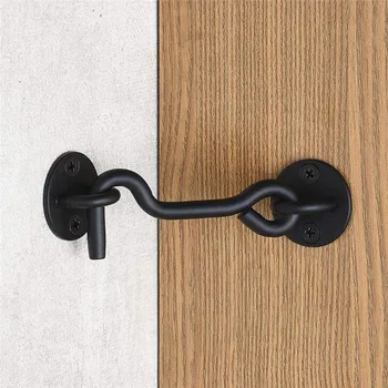 Массивный винтажный дверной и оконный крючок, Черная пряжка для дверцы шкафа и окна из нержавеющей стали, простой дверной и оконный крючок