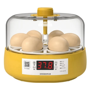 Мини-инкубатор для птиц Автоматический домашний Инкубатор Автоматический инкубатор Электрический детский цыпленок, 6 яиц, штепсельная вилка ЕС, прочный