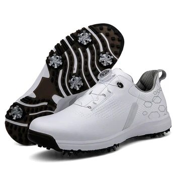 Мужская и женская обувь для гольфа, Дизайнерская Профессиональная обувь для гольфа, Кожаные мужские кроссовки, подошва для ногтей, Удобная обувь для прогулок на открытом воздухе