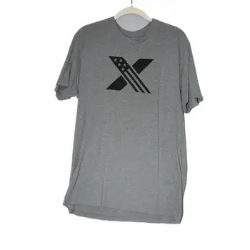 Мужская серая футболка Next Level с флагом США в X Graphic Crewneck с коротким рукавом Sz Large