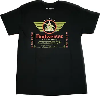 Мужская футболка с коротким рукавом в стиле ретро с логотипом Budweiser, черная