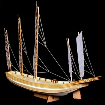Набор деревянных сборных моделей китайских песчаных лодок, антикварная модель корабля ручной работы 