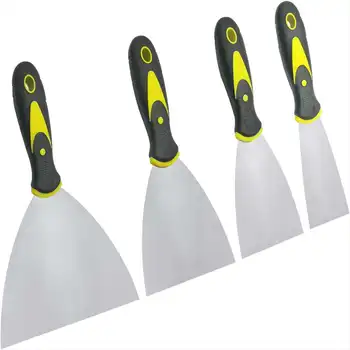 Набор ножей для шпаклевки 4шт (2,3,4,6 дюйма) Металлические скребки для гипсокартонной шпаклевки, наклеивания обоев, ямочного ремонта и покраски