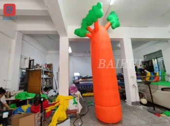 Надувная модель моркови имитирует магазин осветительных приборов, большой размер, красное раздутое растение, декор, атмосфера, реквизит