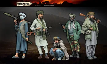 Неокрашенный комплект 1/35 Афганских Повстанцев Большой набор из 5 фигурок Историческая Фигура Набор смолы