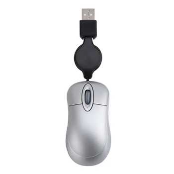 Новая проводная мышь Mini USB с выдвижным кабелем, миниатюрная оптическая мышь с разрешением 1600 точек на дюйм, компактные дорожные мыши для Windows 98 2000 XP Vista Ve.