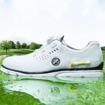 Новые туфли для гольфа Pgm С маркером И держателем тройника, Водонепроницаемая обувь с автоматической шнуровкой XZ302