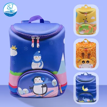 Новый неопреновый материал производителя, детский рюкзак с мультяшными животными, анти-потерянный легкий рюкзак для детского сада
