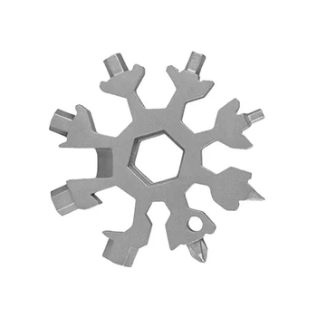 Портативный многофункциональный гаечный ключ EDC в виде снежинки, наружная стальная шестигранная универсальная многофункциональная отвертка с восьмиугольным зубчатым зацеплением 18 В 1