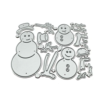 Рождественские штампы для резки металла в виде снеговика, Трафарет, альбом для вырезок, Бумажная открытка, шаблон
